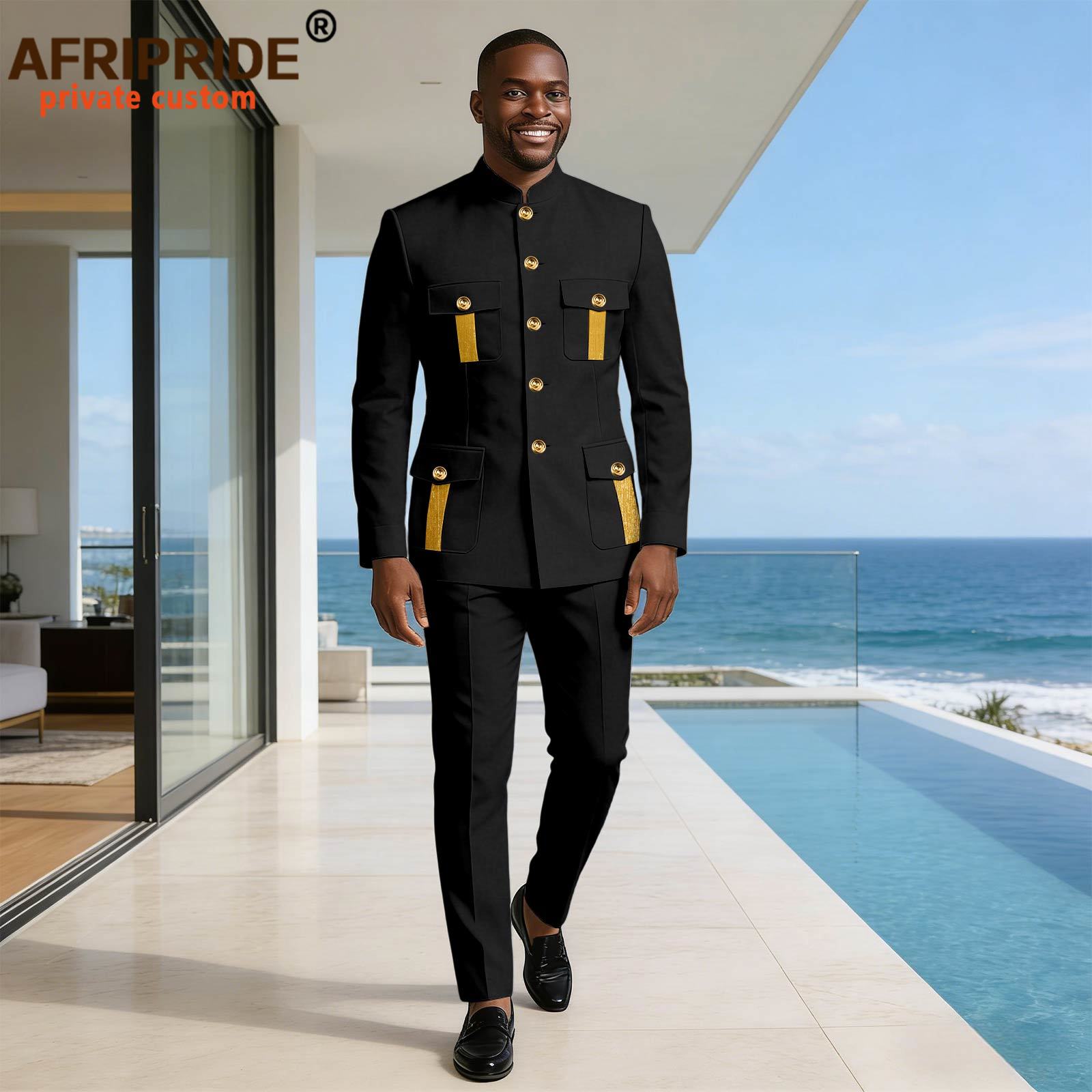 Men Formal Wear Clothes - 남성 정장 싱글 브레스티드 포켓 자수