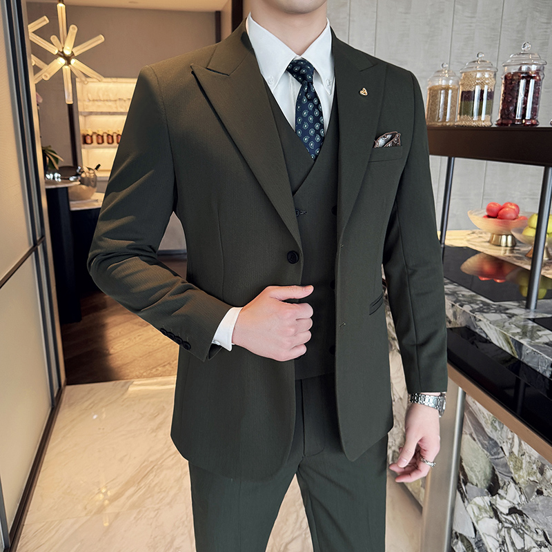 Slim Fit Suit Set - 슬림 피트 3 피스 세트 한국
