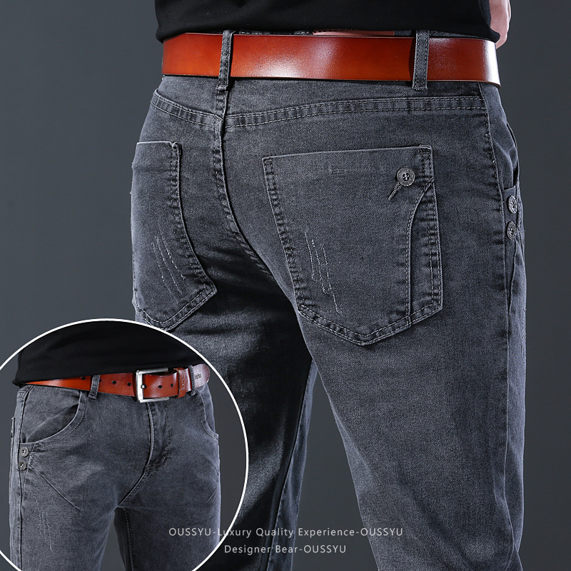 Men Formal Wear With Jeans - 브랜드 의류 남성 탄성 슬림 레그