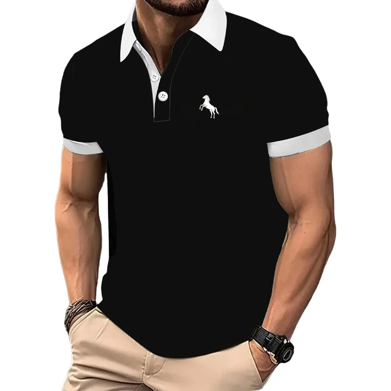 Men Formal Wear Clothes - 남성용 폴로 셔츠, 반팔, 그라데이션 컬러,