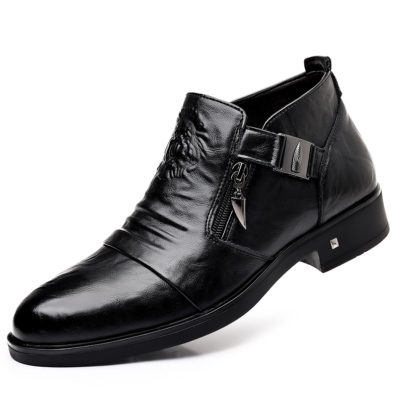 Men Formal Wear With Boots - 남성용 레트로 라이온 헤드 지퍼 드레스