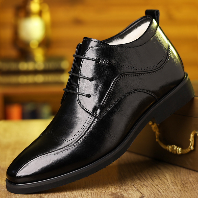 Men Formal Wear With Boots - 남성용 벨벳 가죽 신발, 두꺼운 비즈니스