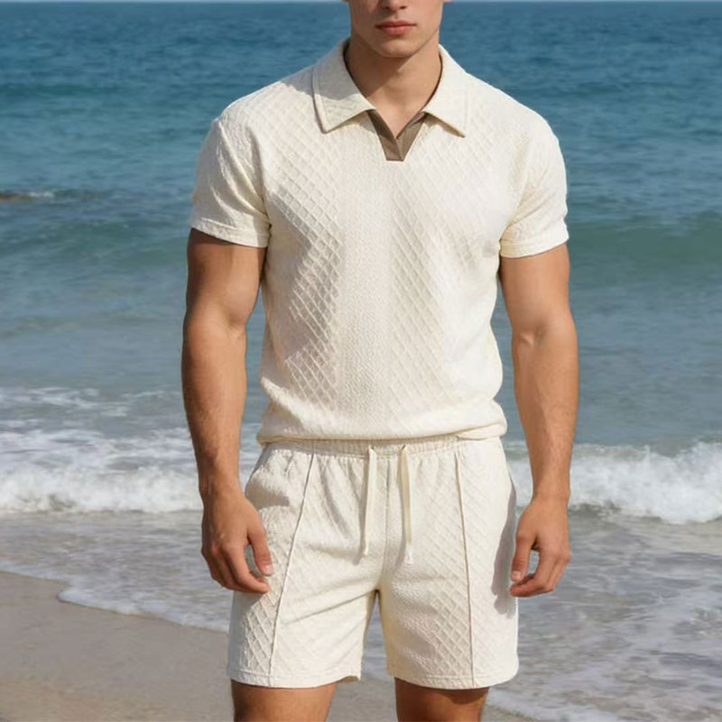Slim Fit Suit Set - 2026 여름 100kg 남성용 솔리드 컬러