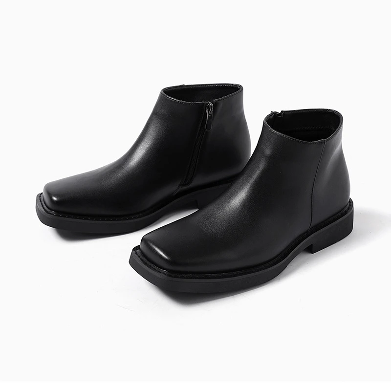블랙 새로운 패션 남성 캐주얼 가죽 신발 가을 겨울 드 - Men Formal Wear With Boots 리뷰 및 가격