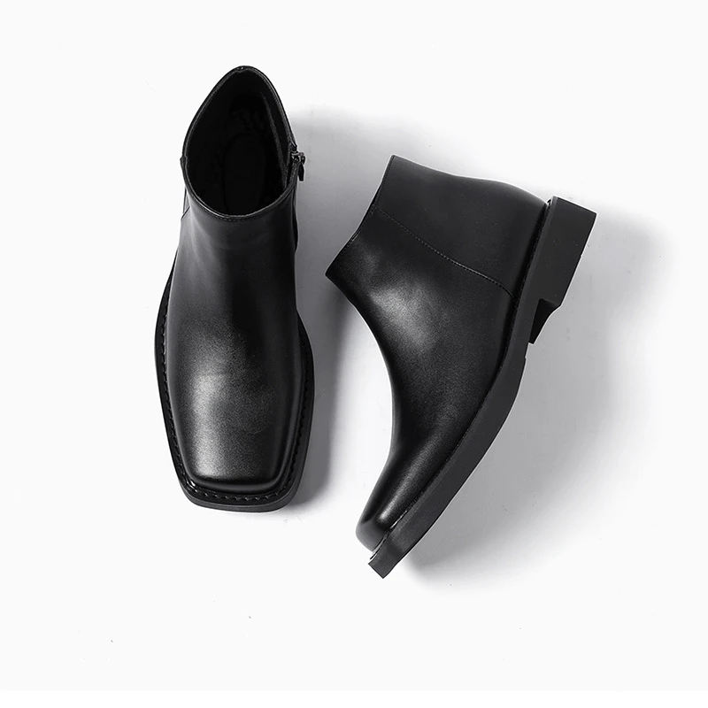 블랙 새로운 패션 남성 캐주얼 가죽 신발 가을 겨울 드 - Men Formal Wear With Boots 리뷰 및 가격