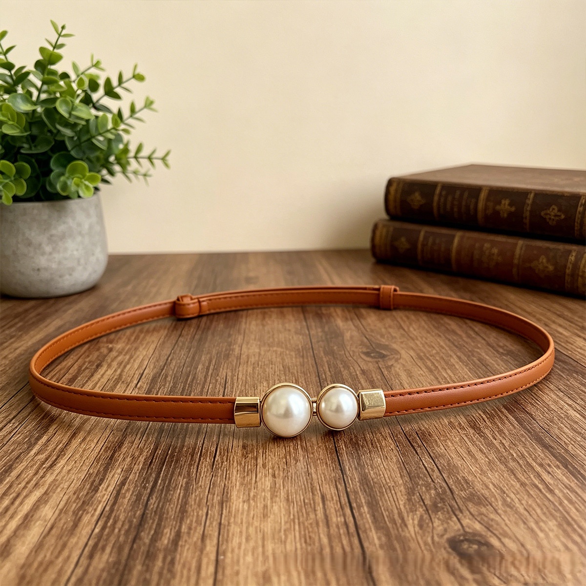 여성용 얇은 PU 가죽 허리 벨트 인조 진주 장식 조절 - Formal Belt Leather Thin 리뷰 및 가격
