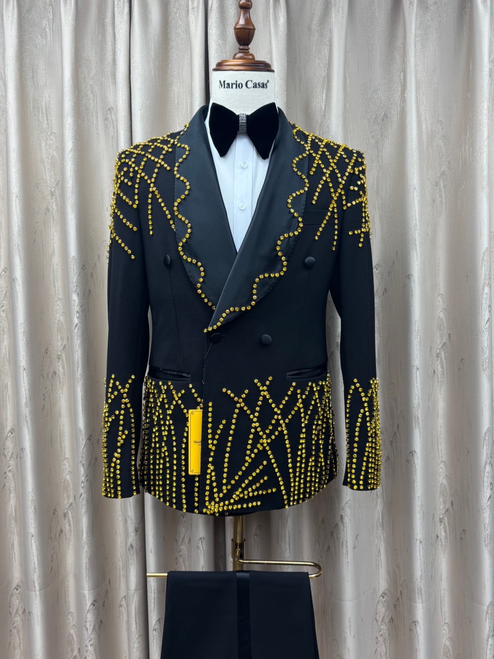 남성 고급 비즈 장식 수트 세트 2피스 자켓 바지 파티 - Men Formal Wear Clothes 리뷰 및 가격