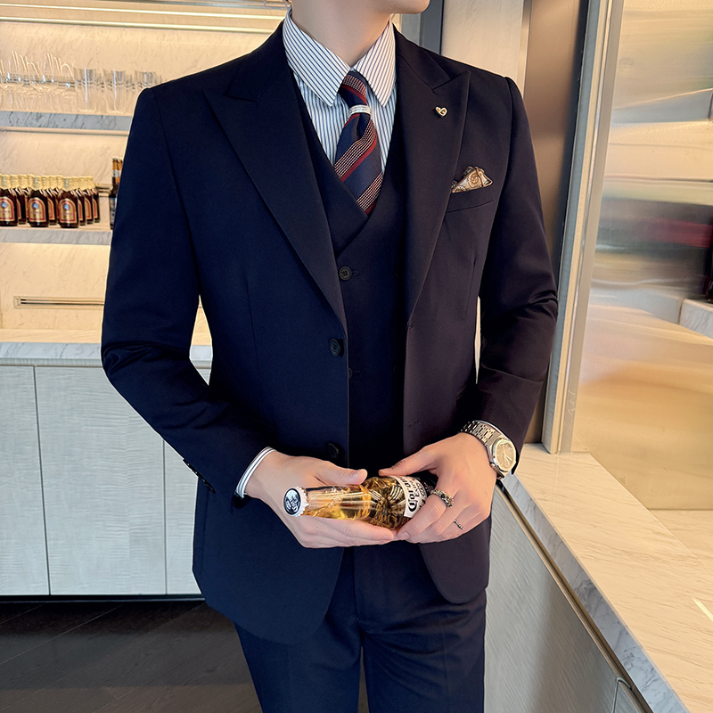 슬림 피트 3 피스 세트 한국 스타일 2 버튼 신랑 들 - Slim Fit Suit Set 리뷰 및 가격