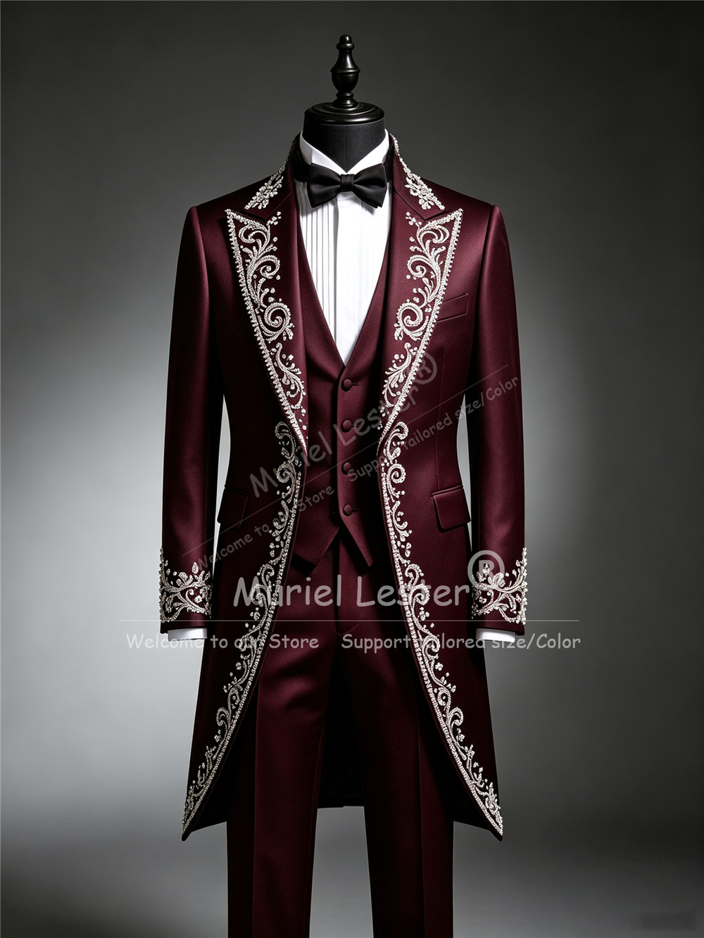 남성용 브릴리언트 크리스탈 비딩 턱시도 슈트 웨딩 맞춤 - Men Formal Wear Clothes 리뷰 및 가격