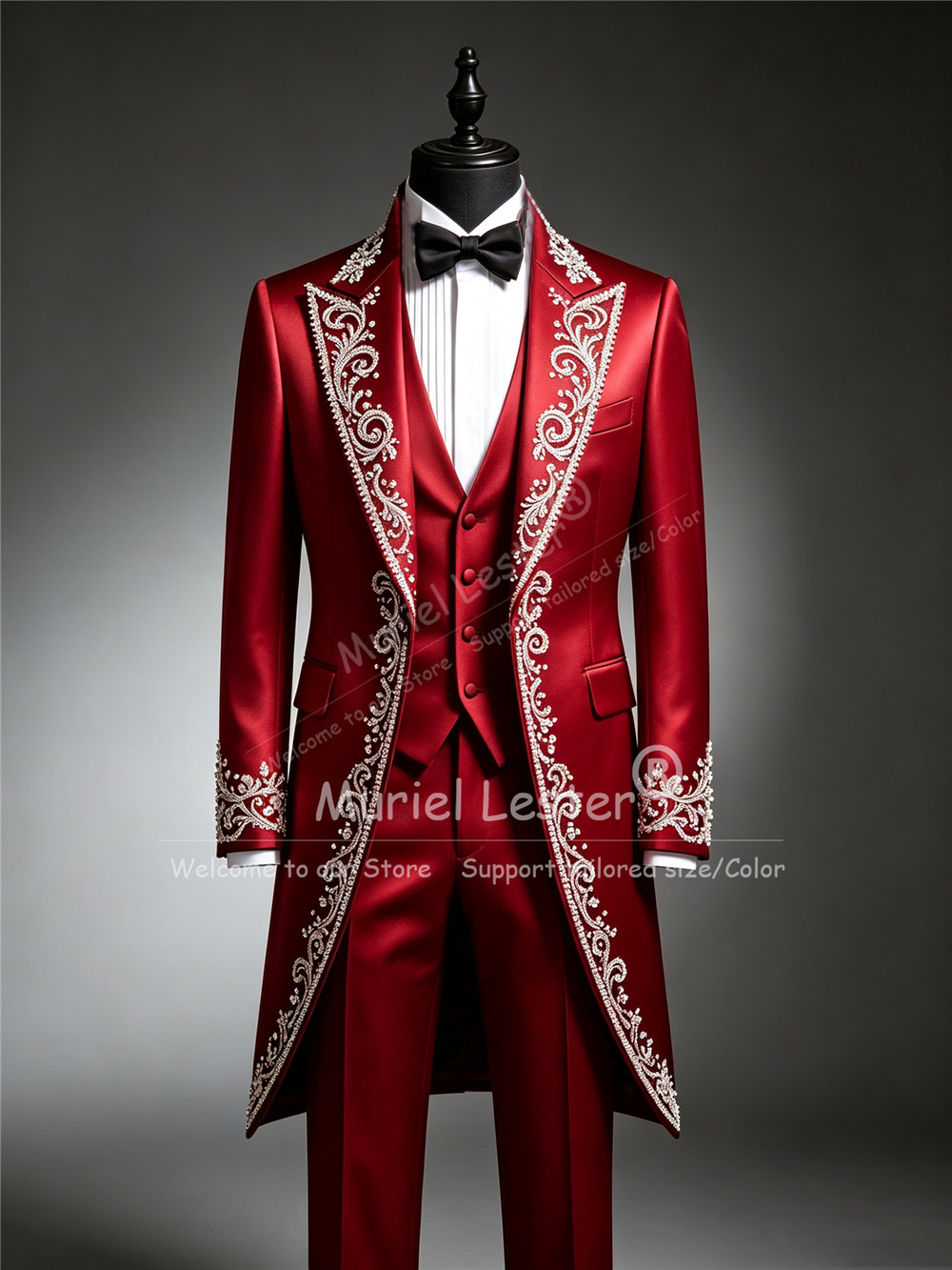남성용 브릴리언트 크리스탈 비딩 턱시도 슈트 웨딩 맞춤 - Men Formal Wear Clothes 리뷰 및 가격