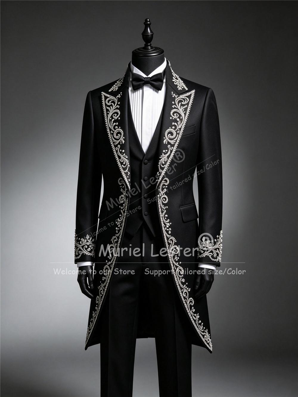 남성용 브릴리언트 크리스탈 비딩 턱시도 슈트 웨딩 맞춤 - Men Formal Wear Clothes 리뷰 및 가격