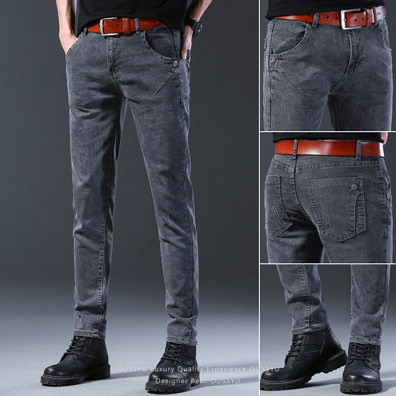 브랜드 의류 남성 탄성 슬림 레그 데님 청바지 캐주얼  - Men Formal Wear With Jeans 리뷰 및 가격