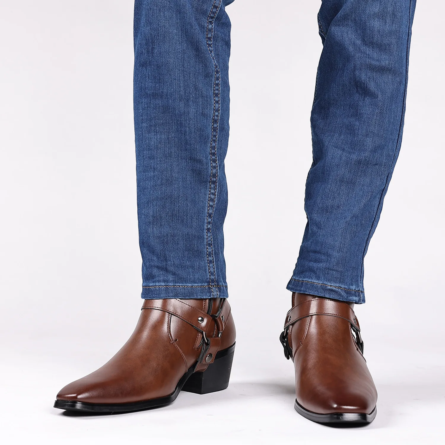 클래식 웨스턴 카우보이 나이트 부츠 망 드레스 부츠 브 - Men Formal Wear With Boots 리뷰 및 가격