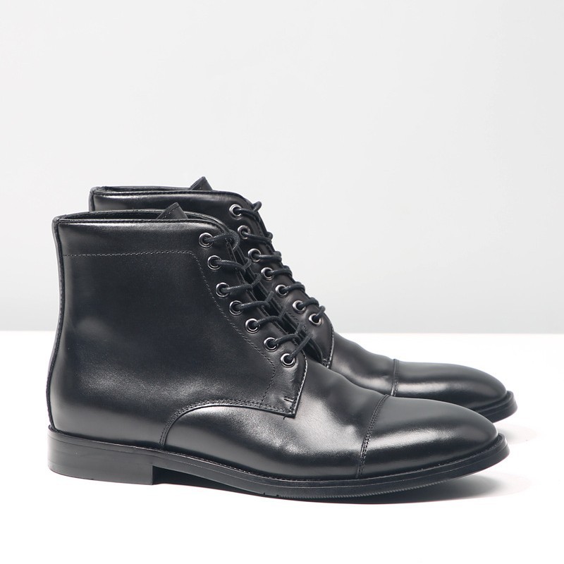 남성 수제 천연 가죽 캡토 앵클 부츠 클래식 레이스업  - Men Formal Wear With Boots 리뷰 및 가격