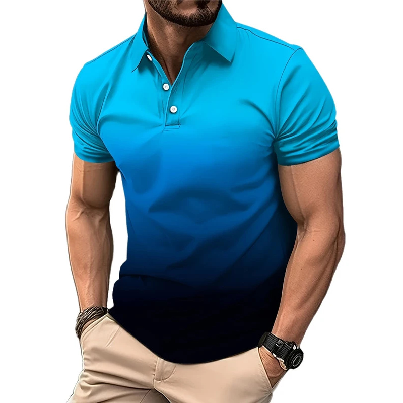 남성용 폴로 셔츠, 반팔, 그라데이션 컬러, 체육관 피 - Men Formal Wear Clothes 리뷰 및 가격