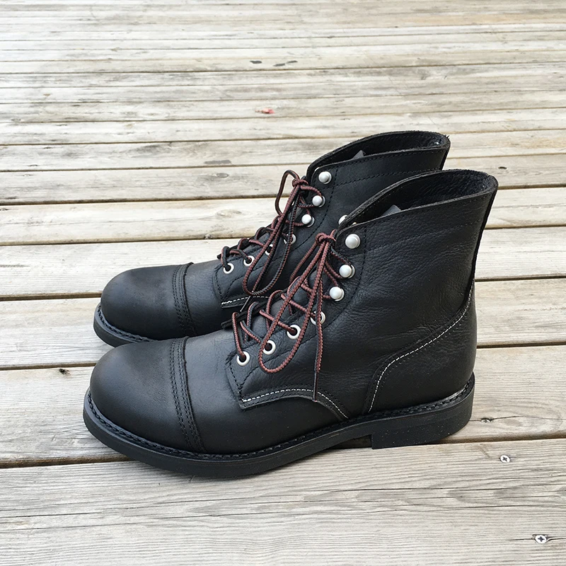 새로운 남성 신발 명품 브랜드 빈티지 남성 부츠 소가죽 - Men Formal Wear With Boots 리뷰 및 가격