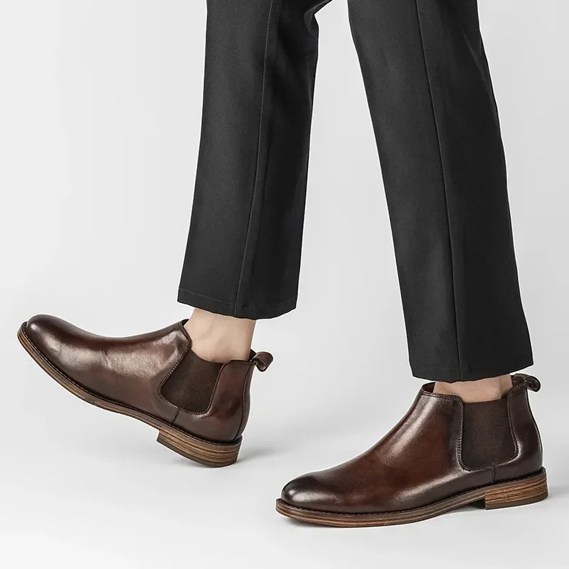 남성 비즈니스 패션 드레스 부츠 정품 가죽 첼시 부츠  - Men Formal Wear With Boots 리뷰 및 가격