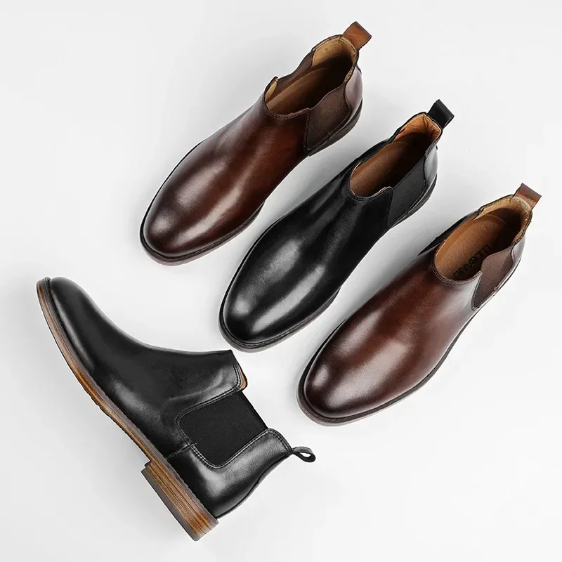 남성 비즈니스 패션 드레스 부츠 정품 가죽 첼시 부츠  - Men Formal Wear With Boots 리뷰 및 가격