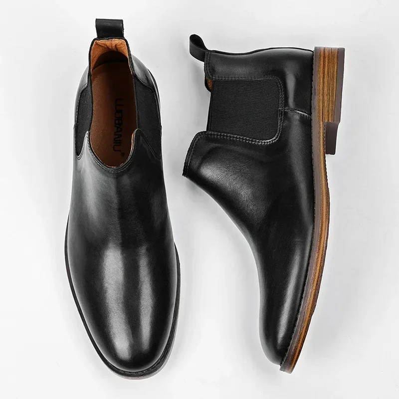 남성 비즈니스 패션 드레스 부츠 정품 가죽 첼시 부츠  - Men Formal Wear With Boots 리뷰 및 가격