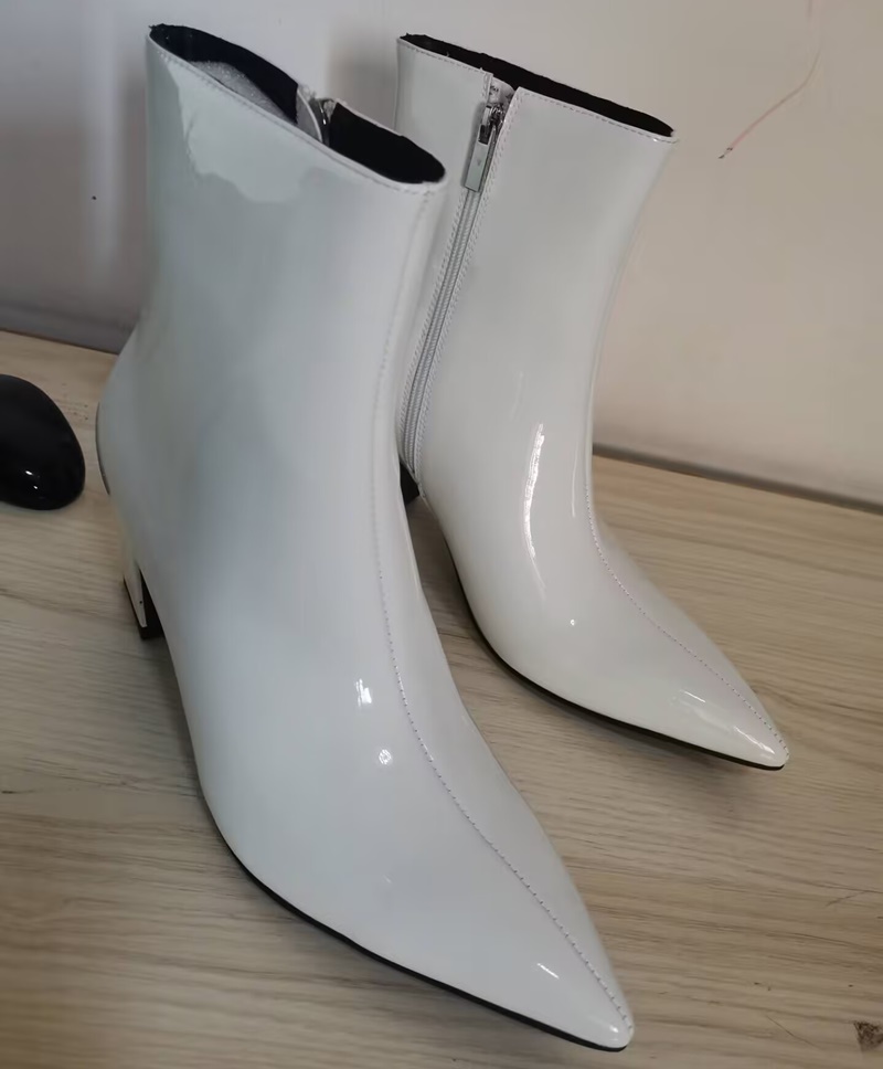 남성용 새 패션 화이트 부츠 고품질 에나멜 가죽 부츠  - Men Formal Wear With Boots 리뷰 및 가격