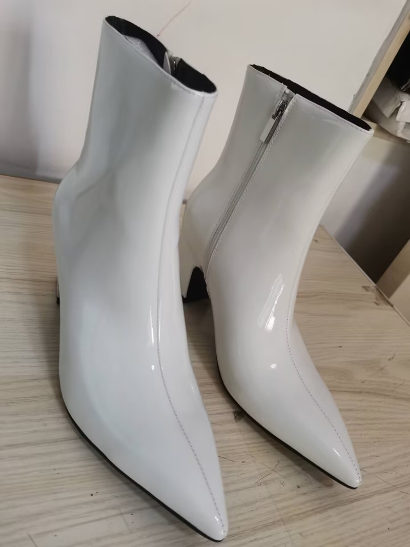 남성용 새 패션 화이트 부츠 고품질 에나멜 가죽 부츠  - Men Formal Wear With Boots 리뷰 및 가격