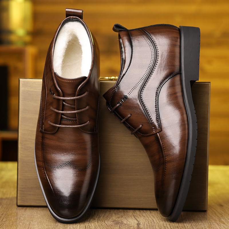 남성용 벨벳 가죽 신발, 두꺼운 비즈니스 포멀웨어, 중 - Men Formal Wear With Boots 리뷰 및 가격