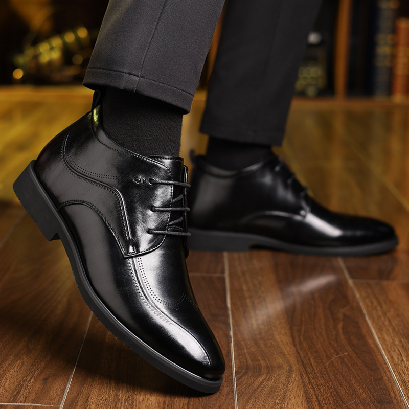 남성용 벨벳 가죽 신발, 두꺼운 비즈니스 포멀웨어, 중 - Men Formal Wear With Boots 리뷰 및 가격